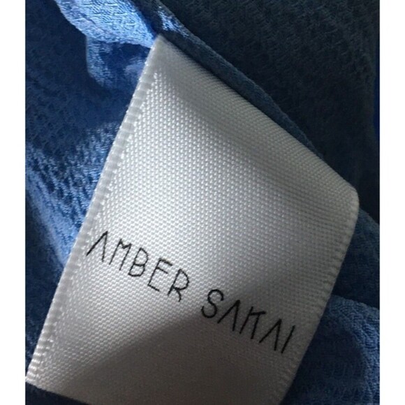Amber Sakai Dress Women's Size 4 Blue Sleeveless Midi - Picture 6 of 7